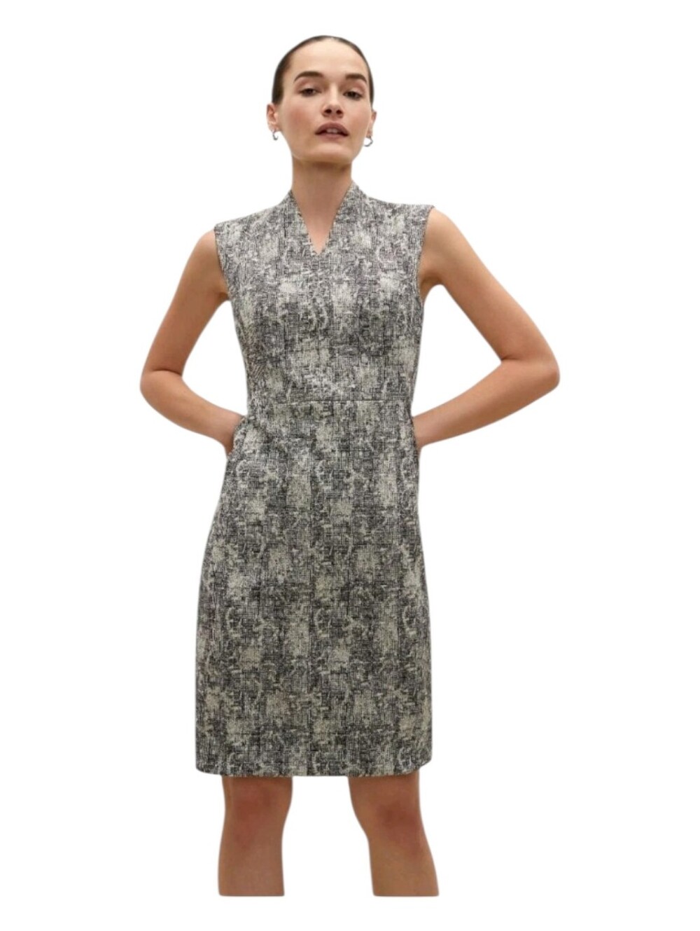 MM Lafleur Womens Crackle Sleeveless Aditi Shift Dress Size 12